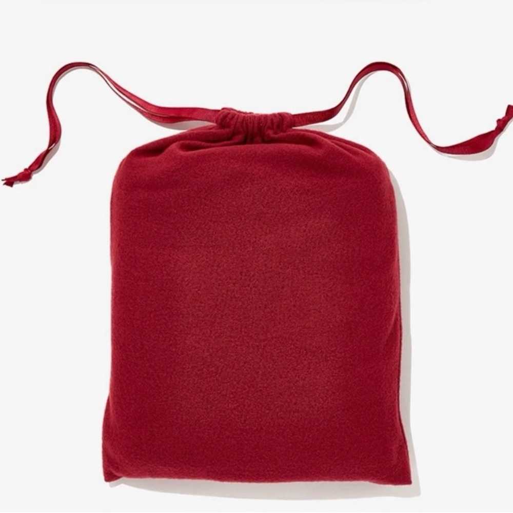 Travel Blanket by Short Stories Red in Drawstring Pouch NEW